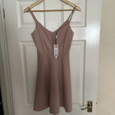 £14 • Buy Wal G Pink Xanthe V-Neck Mesh Short Skater Dress Size 8 BNWT 