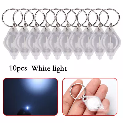 £4.93 • Buy 10pcs Mini Bright LED Micro Light Keychain Squeeze Light Key Ring Camping  VV
