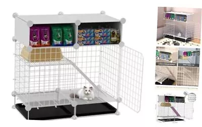 2 Tier Rabbit Cage With 2 Large Drawers - Indoor C&C Cat Cage Bunny House  • $82.92