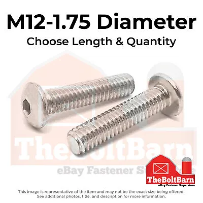 M12-1.75 Stainless A2-70 Button Head Socket Cap Screws (Choose Length & Qty) • $207.93