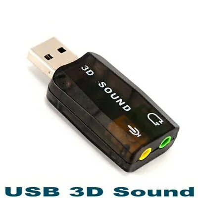 USB 2.0 To 3.5mm Mic Headphone Jack Stereo Headset 3D Sound Card Audio Adapt • $5.12