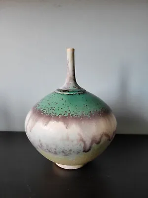 $139 • Buy Studio Pottery Weed Pot Rose Cabat Style Feelie Vase 