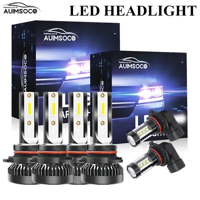 Combo 9005+9006+H10 LED Headlight And Fog Light Bulbs Kit High & Low Beam White • $32.76