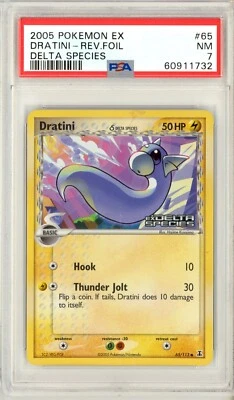$3.80 • Buy Dratini 2005 Pokemon Ex Delta Species Reverse Foil Stamped #65 Psa 7 Nm 1732