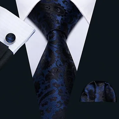£7.99 • Buy UK ALL Color Slik Mens Tie And Handkerchief Set Necktie Pocket Square Cufflinks