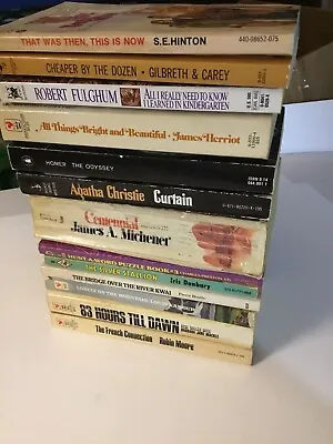 Lot Of 13 Mixed Vintage Paperback Books. Mystery Western Classics 1960s-1970s • $15