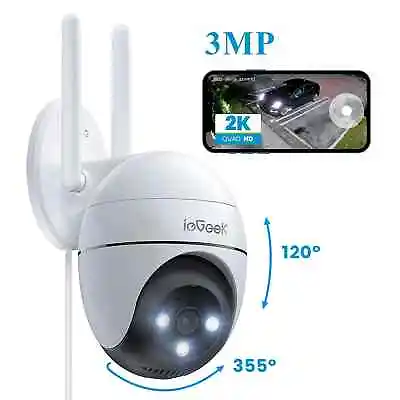 IeGeek Outdoor Wireless WIFI Security Camera 360°PTZ Night Vision Home CCTV Cam • £31.99