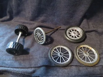 Vintage Toy Car Truck Rubber Tires And Metal Wheels Axles MISC. PIECES! • $9.99