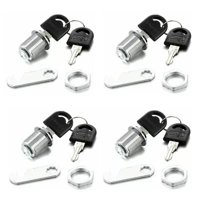 20mm Cylinder Cam Key Locks Tool Box File Cabinet Desk Drawer 4Pcs/Set W/ 8 Keys • $13.99