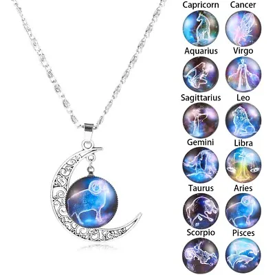 ASTROLOGY MOON ZODIAC NECKLACE JEWELRY Jewelry HOROSCOPE Xmas GIFT • £4.10