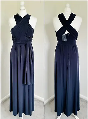 M&S Navy Multi Way Maxi Dress Size 8 BNWT RRP £49 • £20