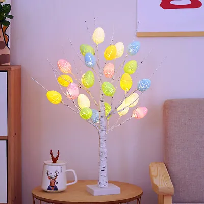£13.99 • Buy Egg Easter Birch Tree LED Light Twig Tree Xmas Decorations Desk Table Lamp 60cm