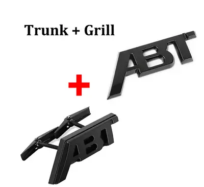 ABT Black Logo Hood Front Bonnet Grill Badge Trunk Boot Rear Emblem For Audi • £88.43