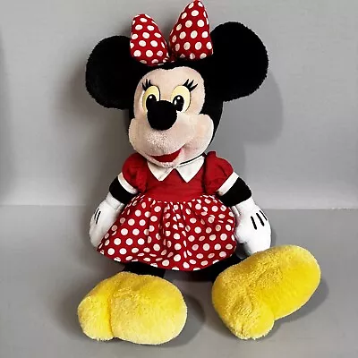 Disney Minnie Mouse Plush Toy 17  Red Polka Dot Dress & Bow On Head Yellow Shoes • $11.99