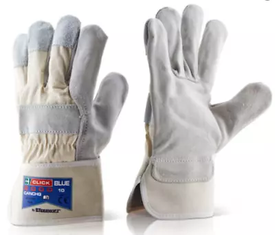 Canadian Chrome Leather High Quality Rigger Work Safety Gloves Gardening Cat 1 • £4.95