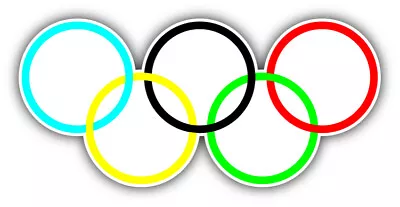 Olympic Flag Car Bumper Sticker Decal • $2.75