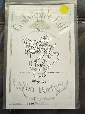 Crab Apple Hill #529 Mary Lou Tea Party Embroidery Pattern 2004 Meg Hawkey • $9.99