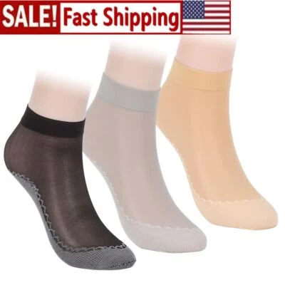 $8.64 • Buy Women 10 Pairs Ankle Socks Nylon Ultra-thin Elastic Sheer Silky Short Stockings