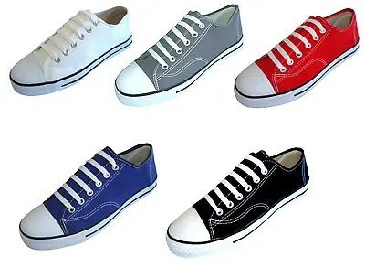New Men's Canvas Sneakers Classic Lace Up Fashion Casual Shoes Colors Size:7-13 • $10.70