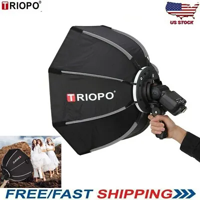 Triopo Octagon Softbox 90cm Portable Speedlite Umbrella For Godox Yongnuo Flash • $59.99