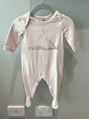 Fox And Finch Long Sleeve Body Suit Pink Bunny Rabbit 3 Months With Feet • $14