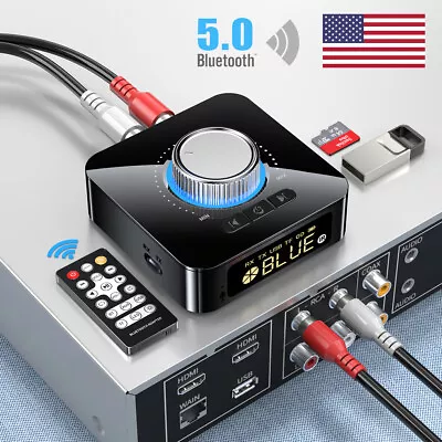 LED Digital Bluetooth 5.0 Receiver Transmitter Stereo AUX RCA USB Audio Adapter • $18.79