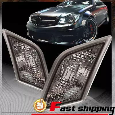 Smoke Bumper Side Marker Lights For 2008 2009 10-2011 Mercedes Benz W204 C-Class • $10.99