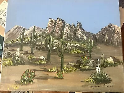 Original Vintage Oil Painting On Canvas Of Coyote Mt. Arizona/Signed • $48