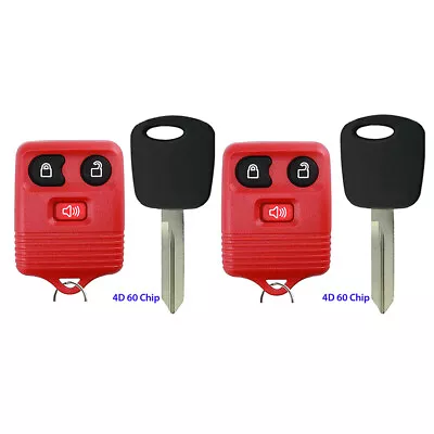 2 Replacement For Mazda Tribute 2001 2002 2003 2004 Red Remote Fob + 4D 60 Key • $37.16