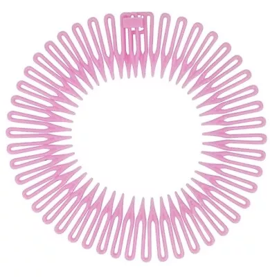 Stretch Zigzag Hair Band Headband Flexi Comb Hairband Non Slip Grip Alice Pink • £2.17