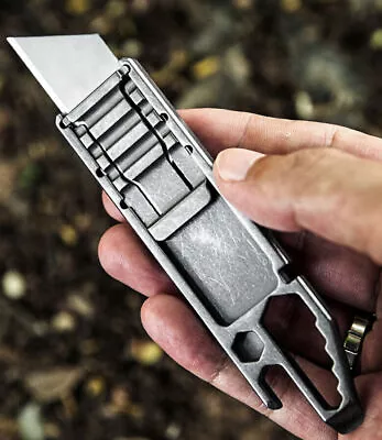 Titanium Utility Knife Opener Crowbar Wrench Outdoor Tactical EDC Tool Keychain • $34.93