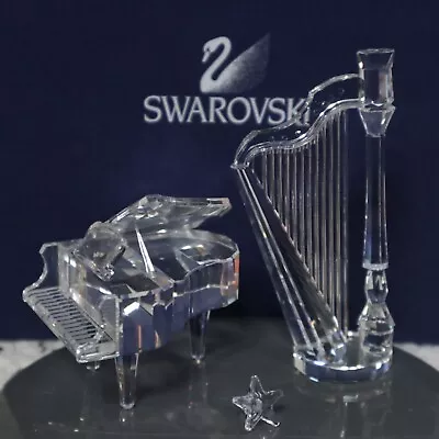Swarovski Crystal Musical Set Grand Piano # 174506 And Grand Harp #169245 • $380
