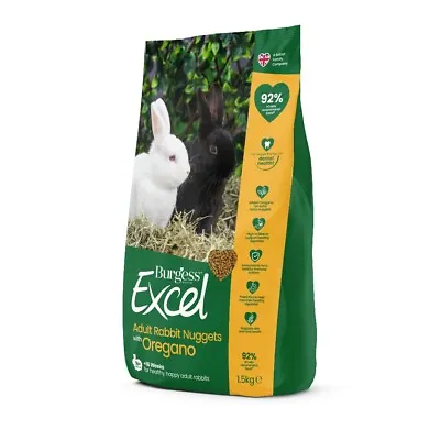 Burgess Excel Rabbit Food Adult Nuggets With Oregano Fibre & Prebiotics 1.5kg • £5.69