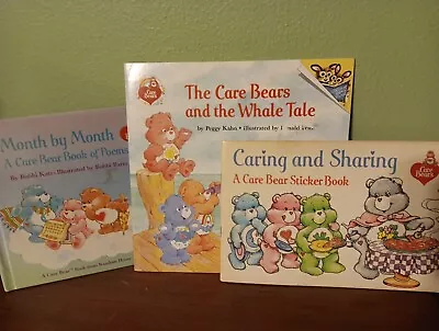 LOT Of 3 Vintage Care Bear Books Pizza Hut Sticker Book Month By Month The Whale • $12.98