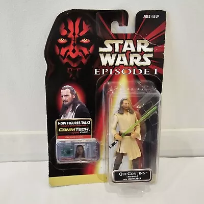 Star Wars Episode 1 Commtech 1999 Hasbro Qui-Gon Jinn (Jedi Duel) W/ Lightsaber • $29.88