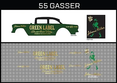HotWheels(1/64) 55 Gasser  Green Label  Waterslide Printed White First Decals • $8