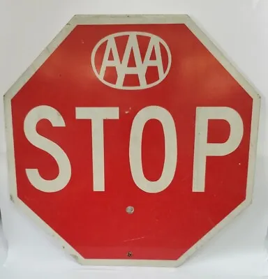  AAA STOP SIGN Retired Double Sided Hand Held Crossing Guard Traffic - No Handle • $44.95