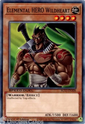 £0.99 • Buy SGX3-ENA06 Elemental HERO Wildheart :: Common 1st Edition Mint YuGiOh Card