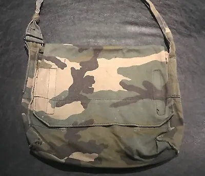 Genuine Vintage Military Surplus Camo Canvas Shoulder Bag Satchel • £9.99