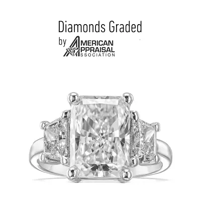 5CT E VVS2 Certified Lab-Created Radiant Cut Diamond Engagement Ring Platinum • $5350.95