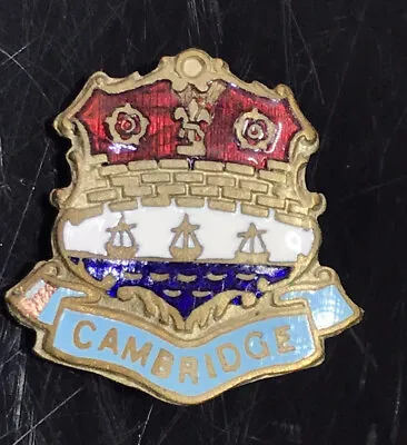 Cambridge Crest  Pin Badge Vintage Town Coat Of Arms Enamel Boats Retro Original • £6