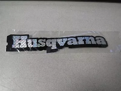 Vintage NOS Husqvarna 8.5  X 1.5  Black & Silver Prismatic Vinyl Decal Sticker • $17.11