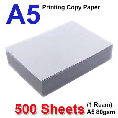 $5.99 • Buy A5 WHITE PRINTER / COPIER PAPER 80 Gsm 500 SHEETS PRINTING PAPER LASER INK_JET