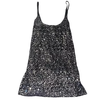Victorias Secret Moda International Black Sequin Camisole Tank Top Pajama PJ M • $29.99