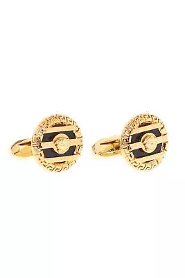 Versace Round 3D Greek Key Medusa Cufflinks • $544.76