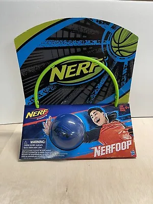 NERF NERFOOP The Classic Mini Foam Basketball And Hoop Hooks On Doors BLUE NEW • $10