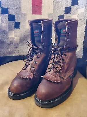 Vintage Laredo Lace Up Boots Western Granny Roper Lace-up Cowgirl Womens 8.5M • $45