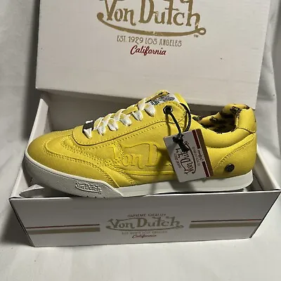 Von Dutch Big Kids Schwartz Sneakers Yellow Lemon Size 4.5 New In Box - 10 • $41.99