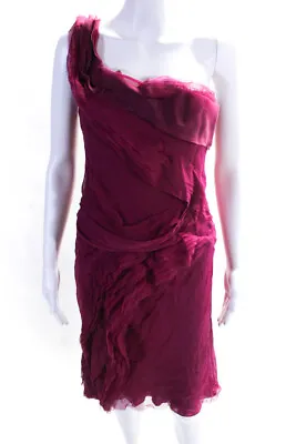 J. Mendel Paris Womens Solid One Shoulder Corset Asymmetrical Dress Pink Size 6 • $114.01