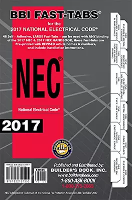 2017 National Electrical Code NEC Softcover Tabs • $15.51